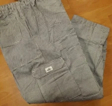 CHEF CODE Cargo Chef Pants, Elastic Waist with Drawstring Zipper XL