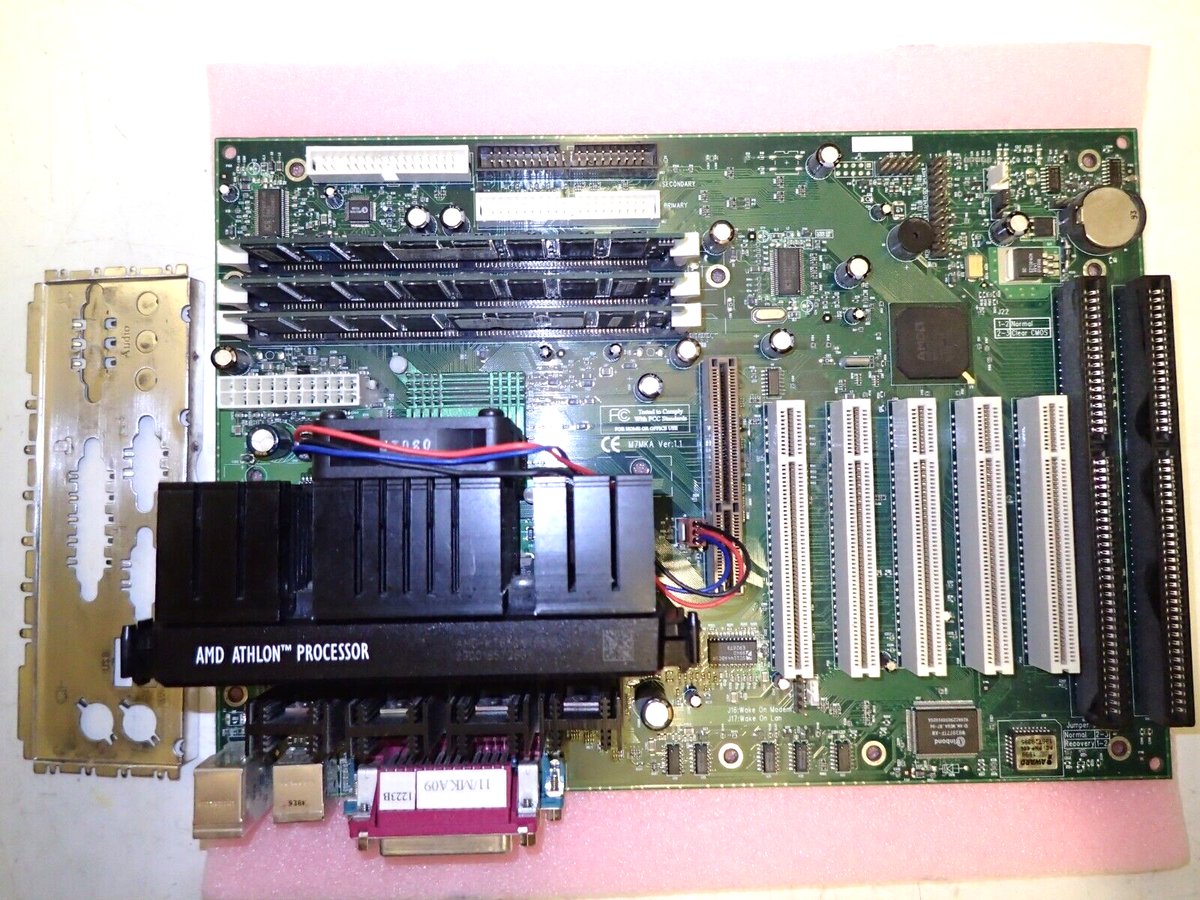 Biostar M7MKA 2x ISA ATX Motherboard w/ Slot-1 AMD K7-650MHz