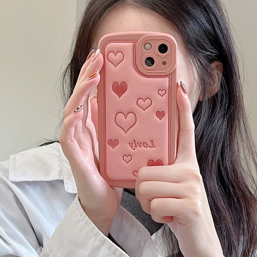 For iPhone 13 Pro Max 12 11 XS XR 7 8 Plus Cute Love Heart Leather Case Cover - Photo 10 sur 13
