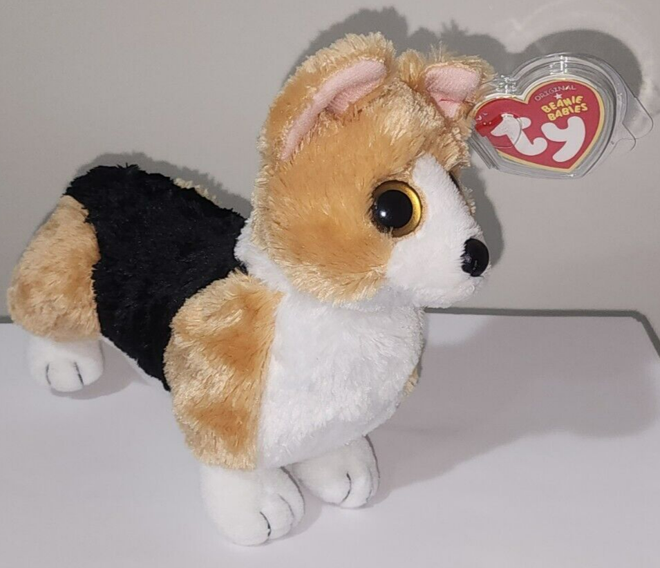 Otis 2015 Ty Beanie Babie 7in Long Corgi Dog Beanbag Toy MWMT