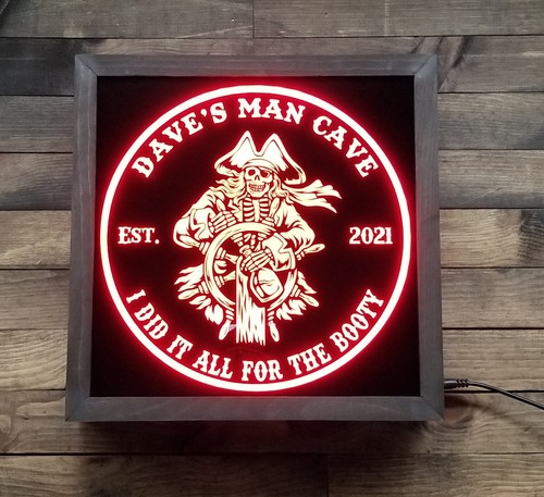 Custom Pirate Skeleton Whiskey LED Sign Personalized, Home bar Sign, Beer, Rum - Picture 2 of 5