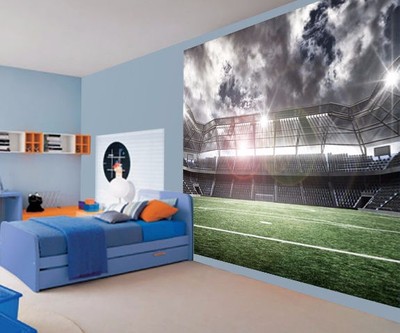 Football Stadium Wallpaper Wall Mural Kids Boys Bedroom Photo 47088615 Ebay