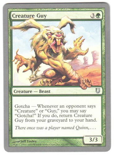 Magic_the_gathering Unhinged Creature Guy #93 2004,MTG,LP Uncommon - 第 1/2 張圖片