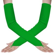 Long Opera Party Fingerless 1920s 20s Satin Tea Party Gloves Costumes Green