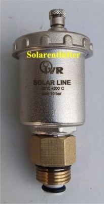Solarentlüfter 1/2'' Schnellentlüfter Blasebabscheider  bis 200°C