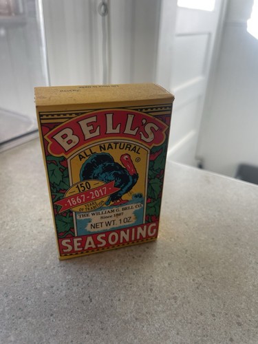 VINTAGE BELL'S POULTRY SEASONING SPICE FULL BOX COLORFUL TURKEY 1 OZ - Picture 6 of 6