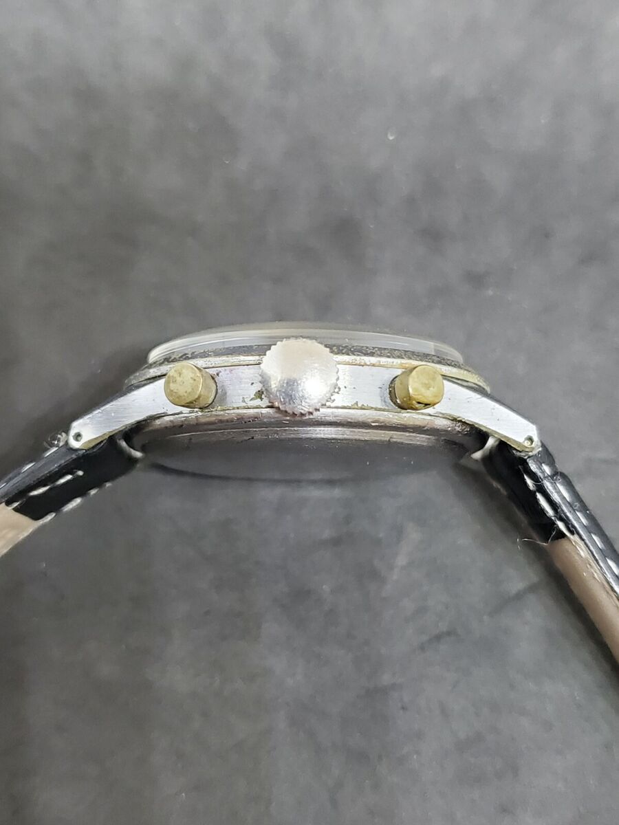 1950s Gloria Geneve Two Registers Stainless Steel Back Men 1950s Gloria Geneve Two Registers Stainless Steel Back Men