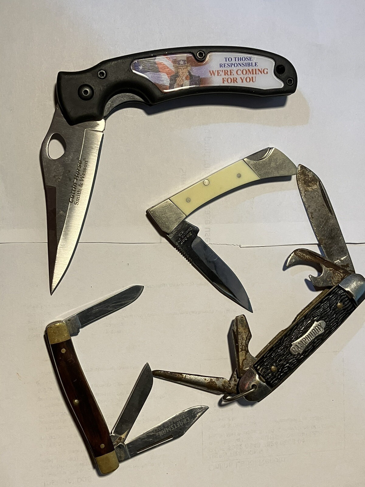 Vintage Pocket Knife Lot 95111 Stockman Camp buddy Smith & Wesson Ka