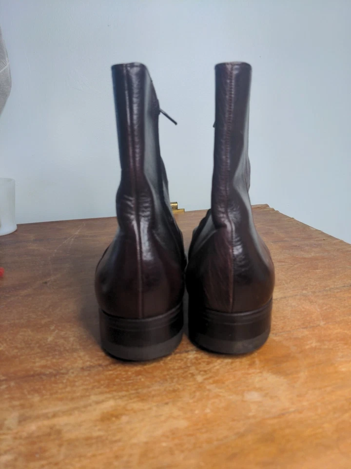 Florsheim Botines Cuero Marrón Cremallera Lateral Hombre Talla 9 C 31281 Foto 3 de 4