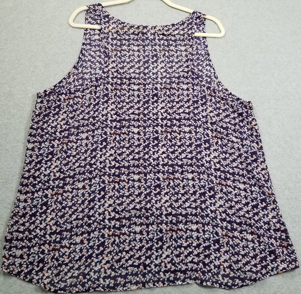 Camiseta sin mangas Ambiance Apparel para mujer 2X multicolor abstracta sin mangas cucharada transparente Foto 3 de 4