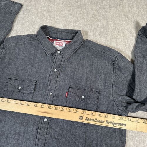 Levis Gray Snap Front Shirt Men’s XL Aztec Flannel Lined Shacket - Picture 4 of 12