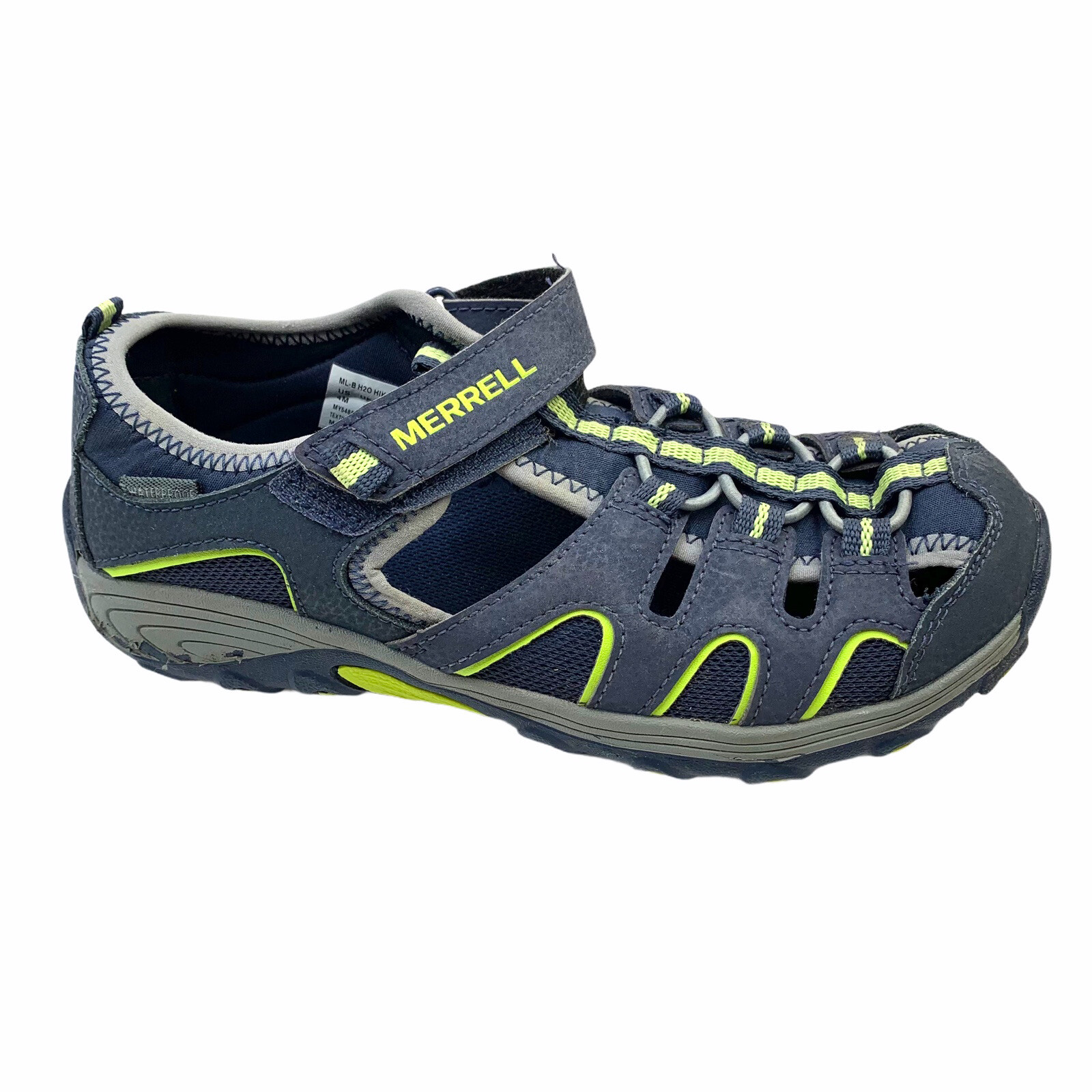 Merrell sandalo idro escursionismo ragazzo impermeabile tg 4 blu verde