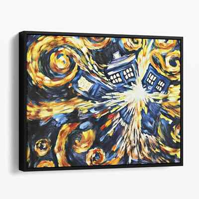 Exploding Tardis Pandorica Opens Blue Box Explode Van Gogh Canvas Print Wall Art