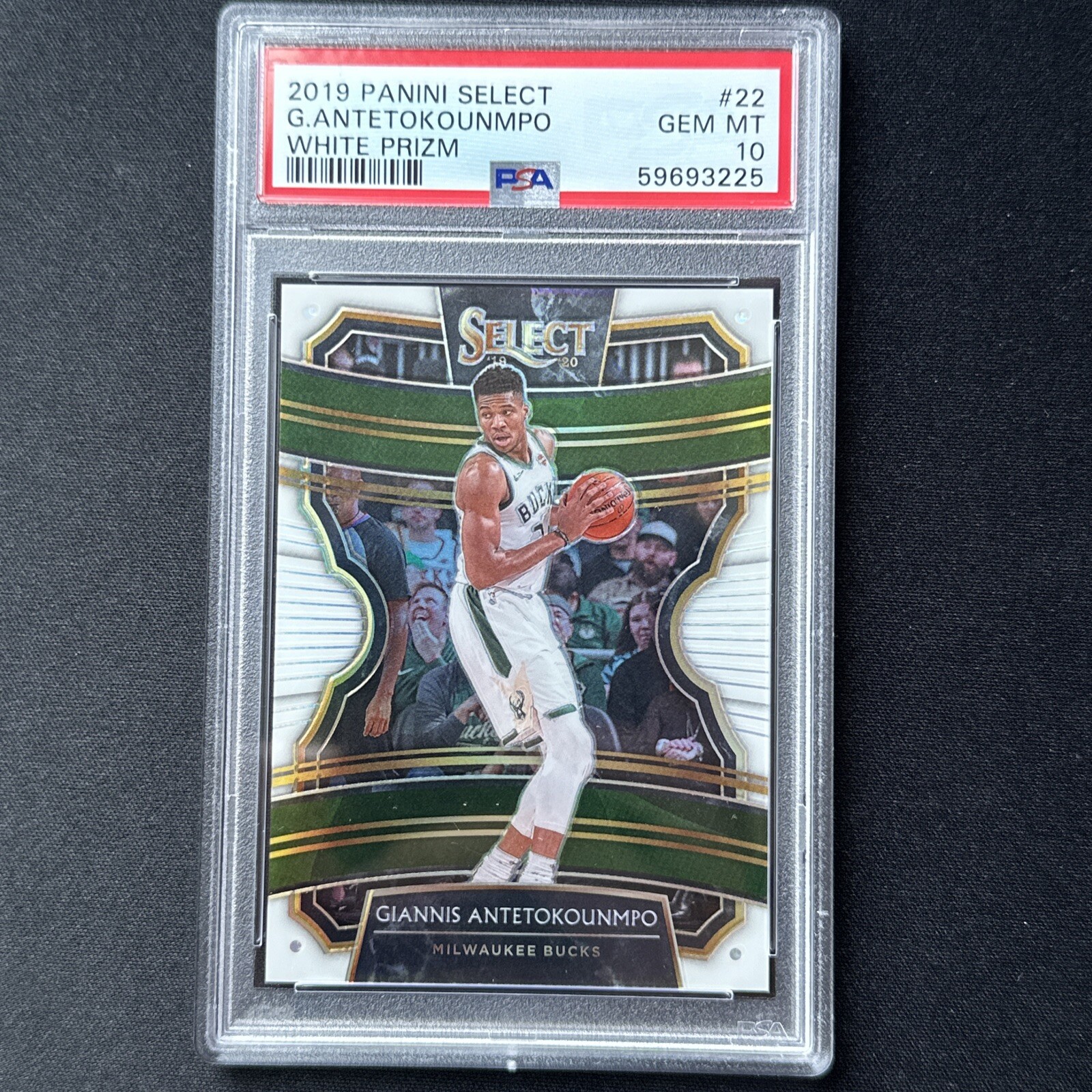 2019 Panini Select Giannis Antetokounmpo Concourse #22 White Prizm /149 PSA 10