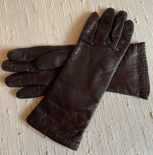VNTG BROWN LEATHER GLOVES CASHMERE LINED made in Italy  SZ 7