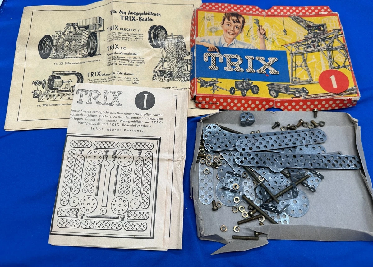 Trix 1a German Metal Toy Building Set Vintage 1950 s Erector set