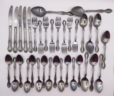 Vtg Reed & Barton Rebacraft Candace-Andrea Stainless Flatware Japan Lot of 34
