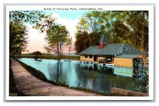 Scene In Fairview Park Indianapolis IN UNP WB Postcard V3