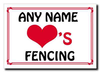 Liebe Herz Zaun personalisiert Jumbo Magnet
