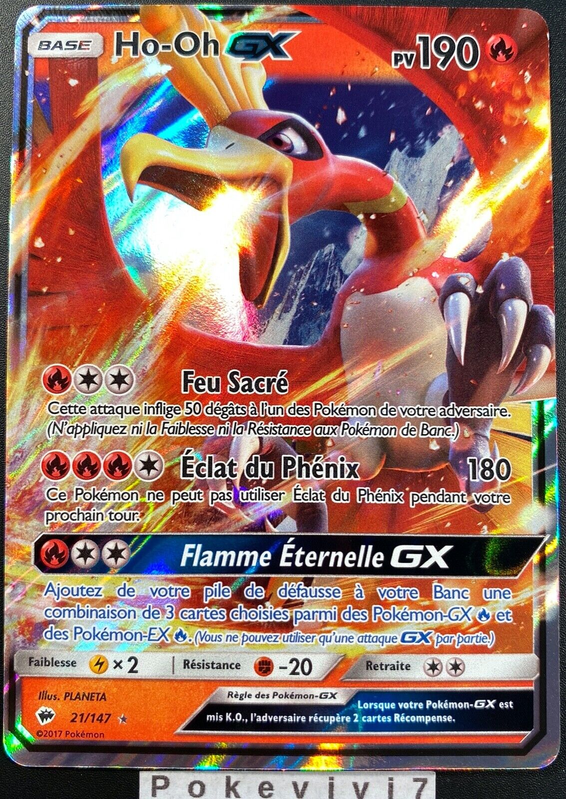 Pokemon Card Ho-OH 21/147 Holo GX Sun & Moon 3 SL3 EN NEW