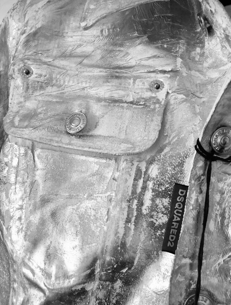 Premium Dsquared2 Silver Metallic Distressed Denim Jacket - Italy image 6