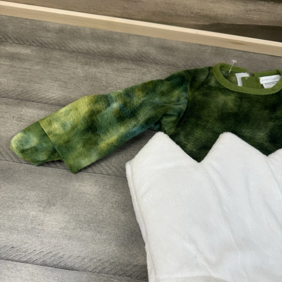 Pottery Barn Kids 婴儿 T-Rex 鸡蛋万圣节服装 0-6 个月绿色无头饰 OB — 第 2/4 张图片