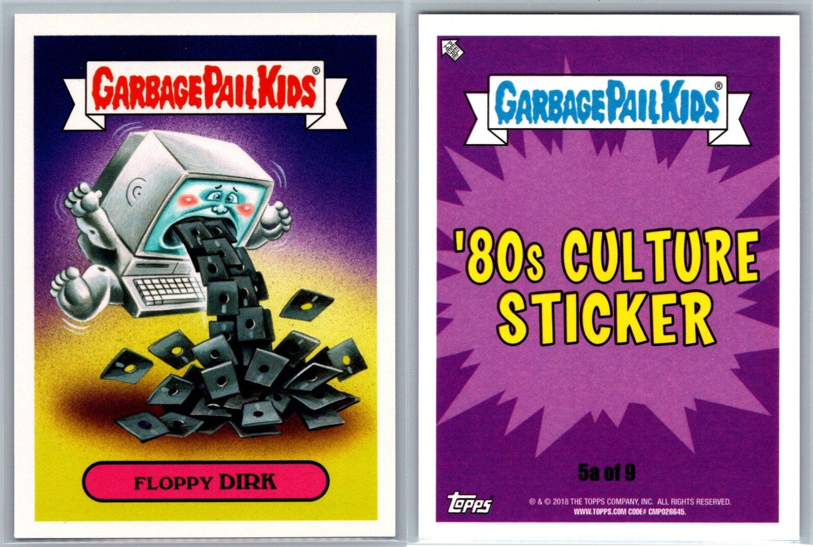 2018 Topps Garbage Pail Kids GPK We Hate The 80s Floppy Dirk Trading Card