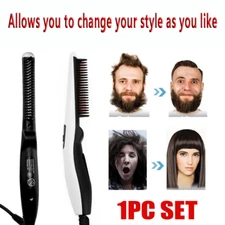 Beard Straightener Comb Quick Heated Brush Styler For Mens Pro Hair Electric