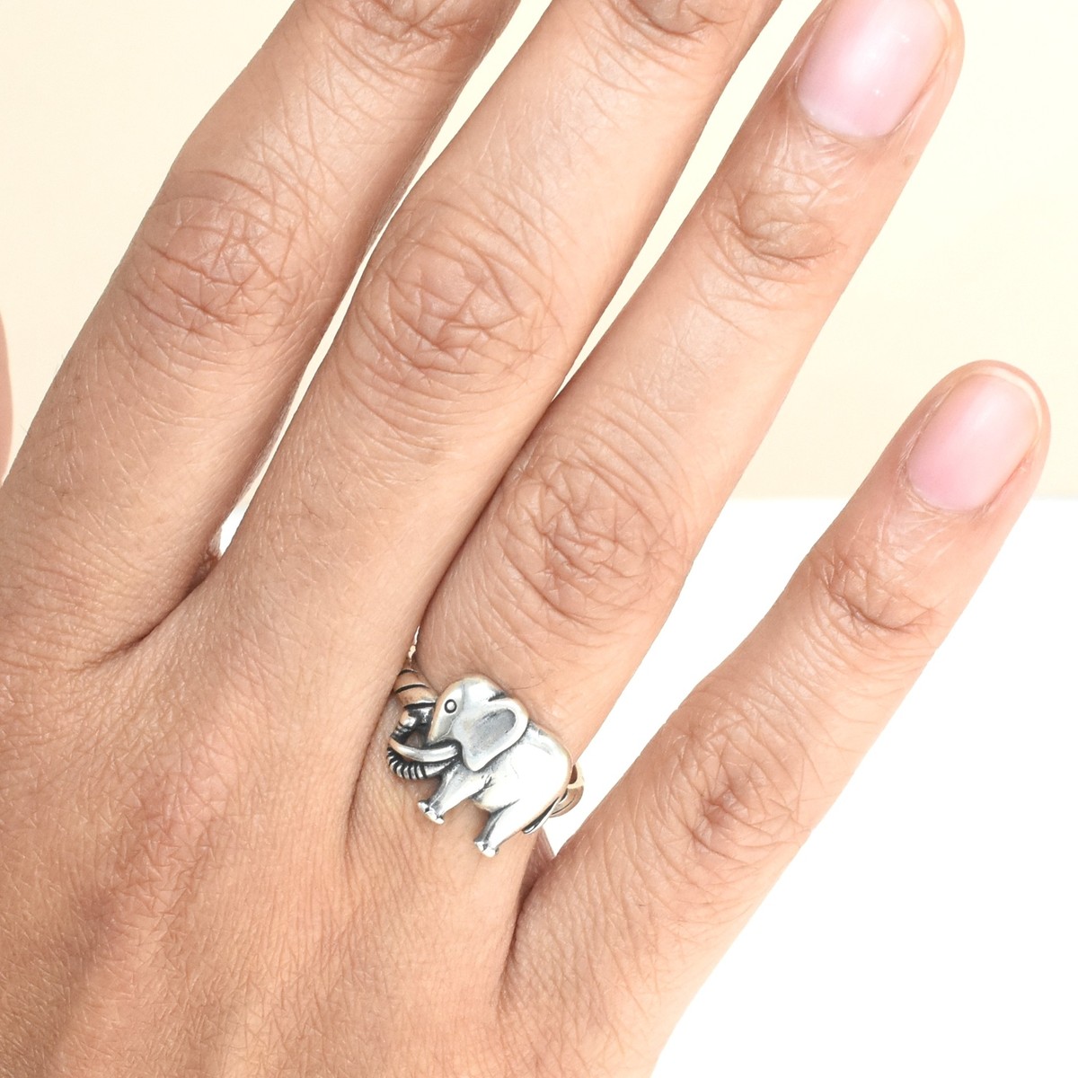 SILVER925 ELEPHANT ANIMAL RING/シルバー/リング Elephant Animal Ring New .925 Sterling Silver Band Sizes 4