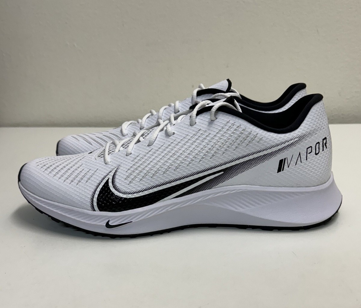 Nike Vapor Edge Pro Turf Mens Sz 12 White Black Football Shoes