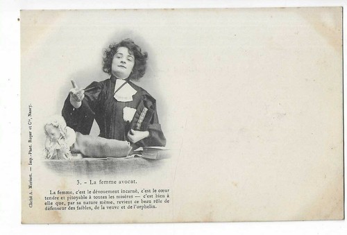 Humorous Fantasy Card The Woman Lawyer Justice Court