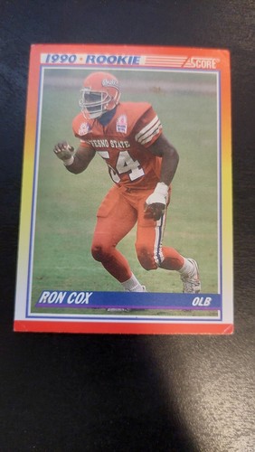 Tarjeta de novato de fútbol americano 1990 Score Ron Cox - Imagen 2 de 3
