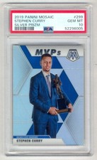 STEPHEN CURRY 2019-20 PANINI MOSAIC MVP's SILVER PRIZM #299 PSA 10 GEM MINT