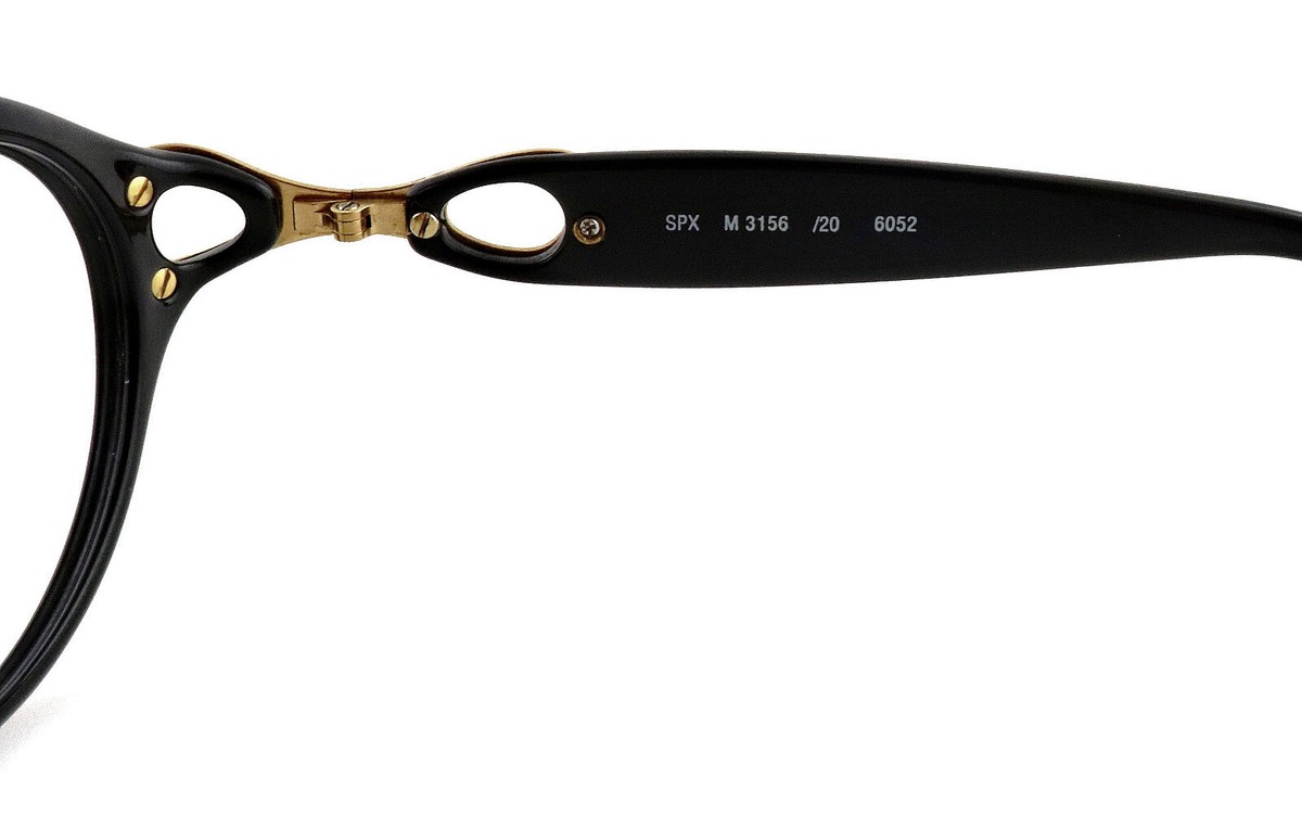 Vintage SILHOUETTE SPX M3156/20 6052 53mm Black Gold Eyeglasses 