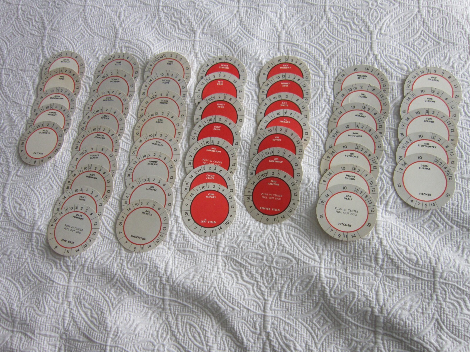 VINTAGE Lot Of 48 CADACO ALL STAR BASEBALL 1960s Player Discs ROSE Seaver GIBSON