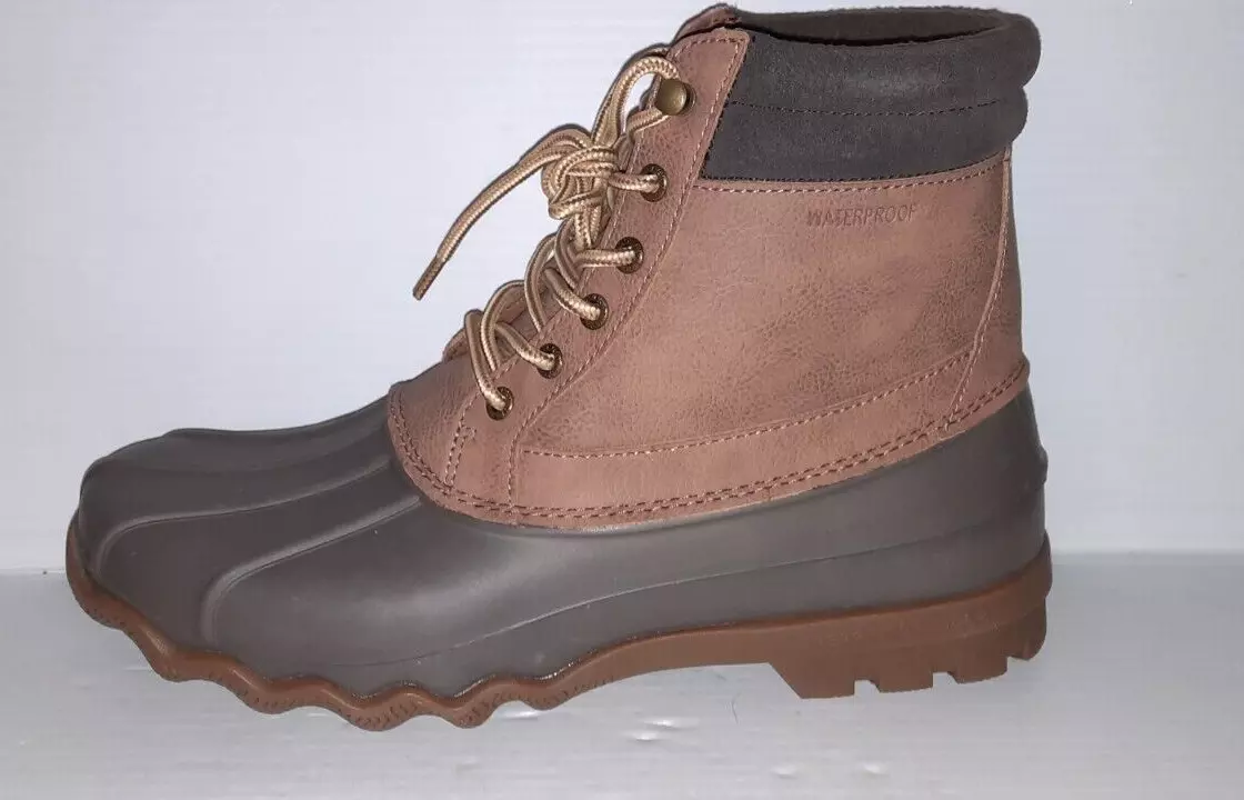 Sperry Brewster Men s Dark Tan Waterproof Duck Boots Size 10.5 New