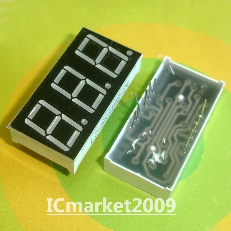 50 PCS 3 Digit 0.56 inch RED NUMERIC LED DISPLAY 7 SEG SEGMENT COMMON ...