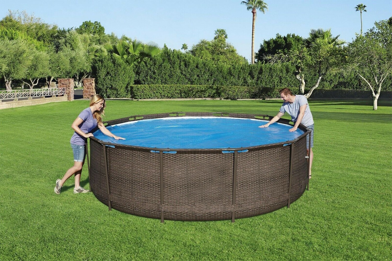 Cubierta solar para piscina Bestway Flowclear Steel Pro-12 pies