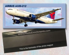 Delta Air Lines Airbus A320-212 Handmade 2" x 5" Fridge Magnet (PMT1517)