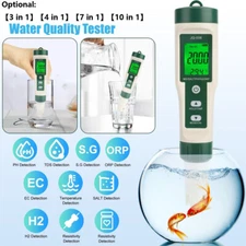 Digital LCD PH/TDS/EC/ORP/TEMP/Salinity Water Quality Tester Meter Pen Detector