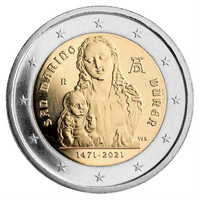 2021 San Marino € 2 Euro Brilliant Uncirculated BU Coin Albrecht Durer 550 Years