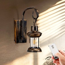 Battery Operated Wall Sconce Recharge Oil Rubbed Bronze Finish Remote LED Light