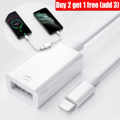 USB Female to pin iPhone Male OTG Adapter Cable Camera