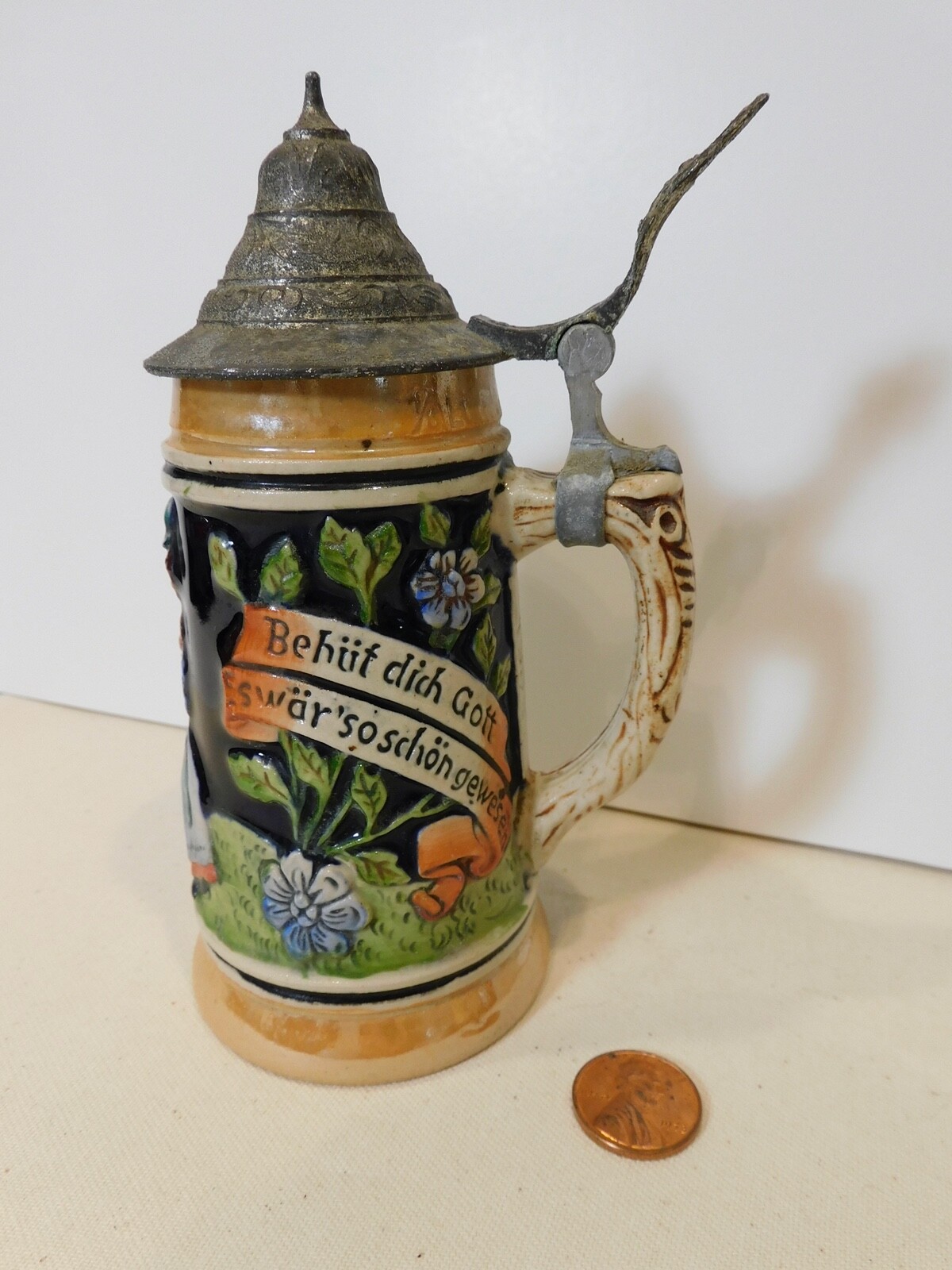 Es Hat Nicht Sollen Sein German Beer Stein - 5 1/2" - Behut Dich Gott Es Hat Nicht Sollen Sein