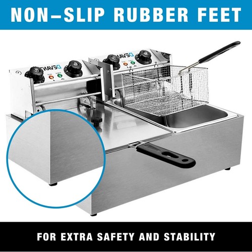 Truvana Electric Commercial Deep Fryer Twin Frying Basket Chip Cooker Kitchen - Picture 5 of 12
