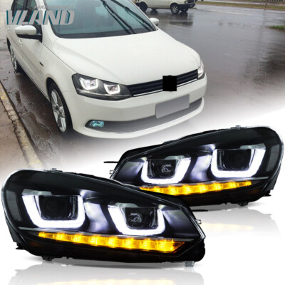 Pair Projector Headlights For 2010-14 Volkswagen Golf Mk6 w/Sequential Indicator
