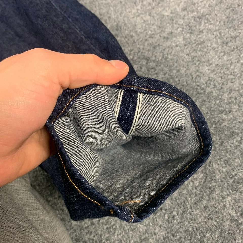 Baldwin Mens Jeans 30x34 Straight Leg The Reed Blue Japanese Selvedge Denim - Image 4 of 4