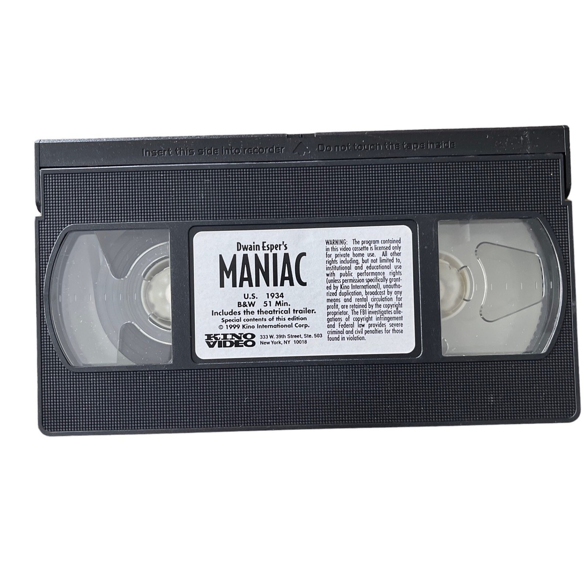 Maniac AKA Sex Maniac 1934 VHS - Sleazy Exploitation Horror Cult Classic!  738329031039| eBay