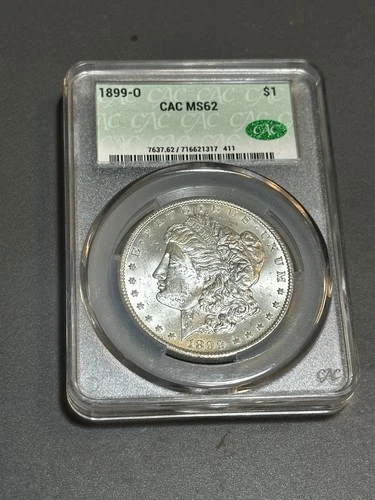 1899-O Morgan Silver Dollar CAC MS62 CAC $1