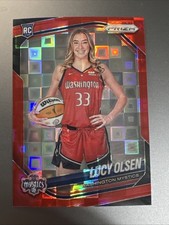 2025 WNBA Prizm - Lucy Olsen #145 Variation Red Pandora Prizm /199 Mystics RC